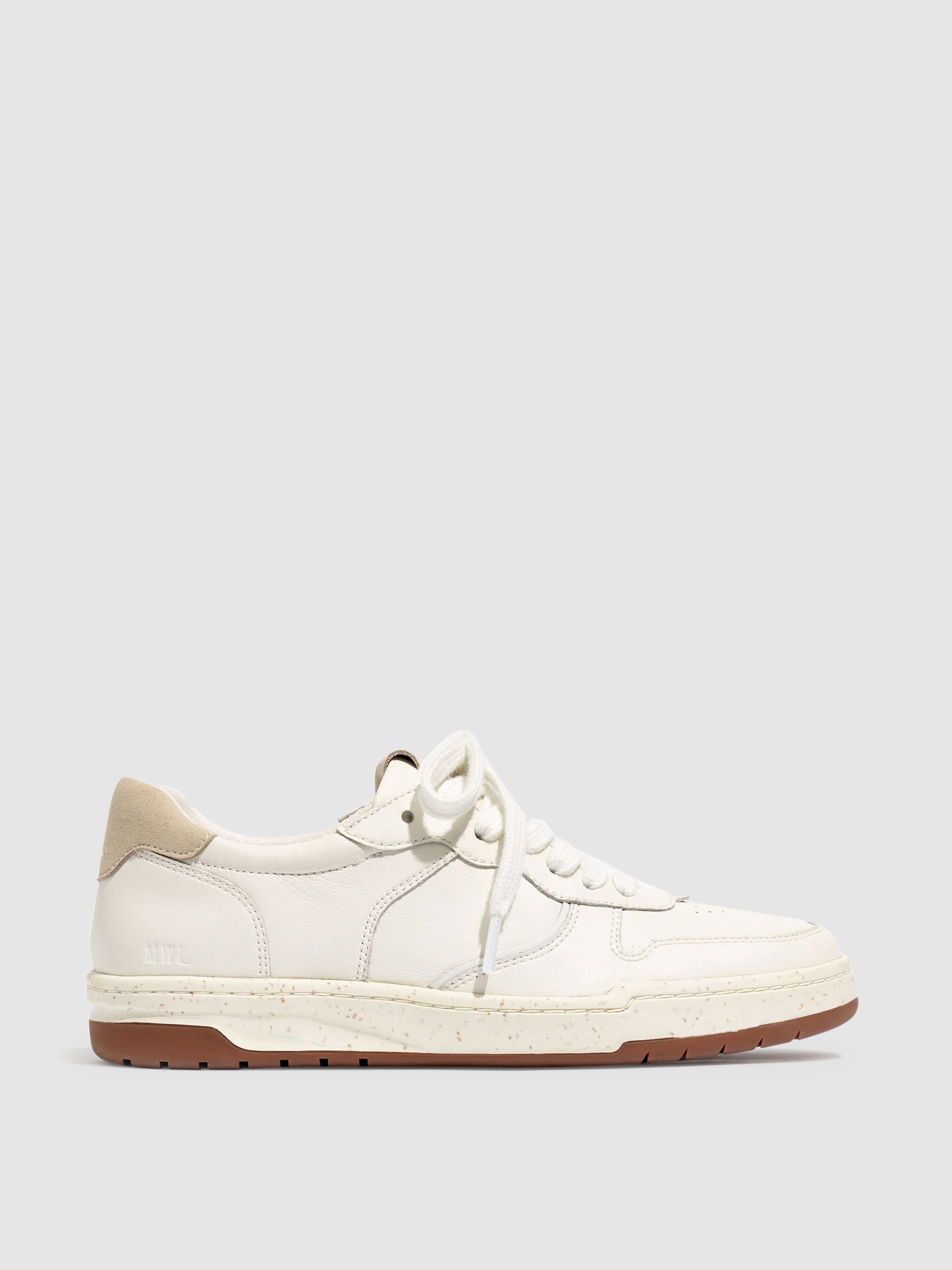 Madewell Court Sneakers In White Leather In Neutral