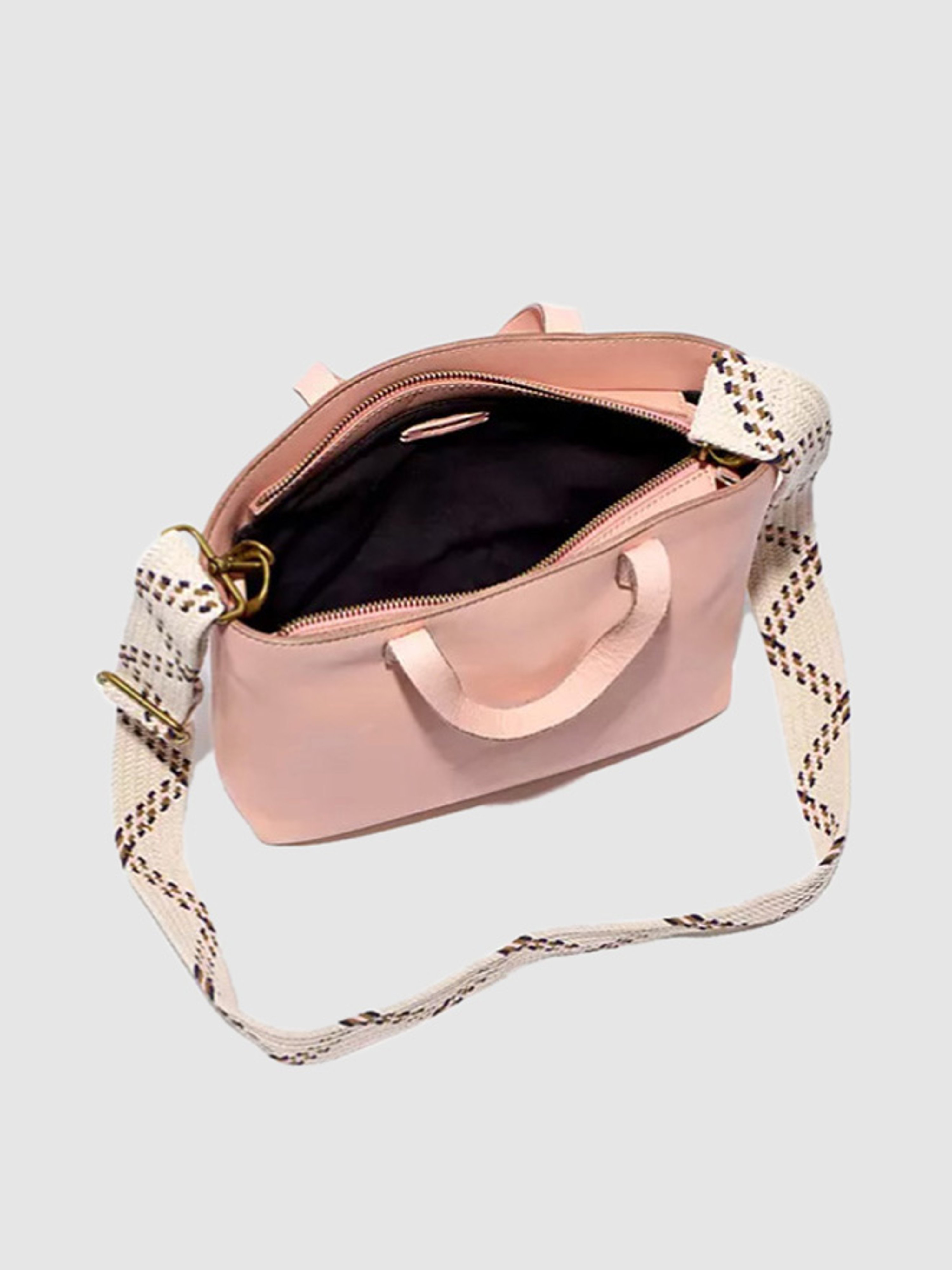 MADEWELL MADEWELL SM INSET ZIP TRANSPORT PINK WITH WEBBING STRAP