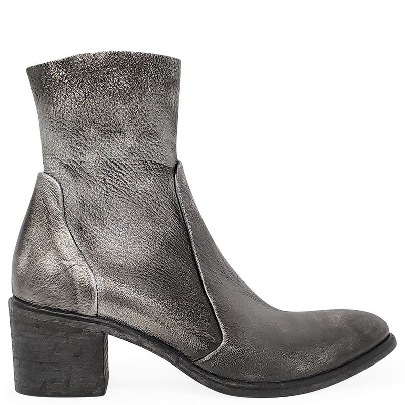 Shop Madison Maison Antique Silver Leather Ankle Boot In Grey
