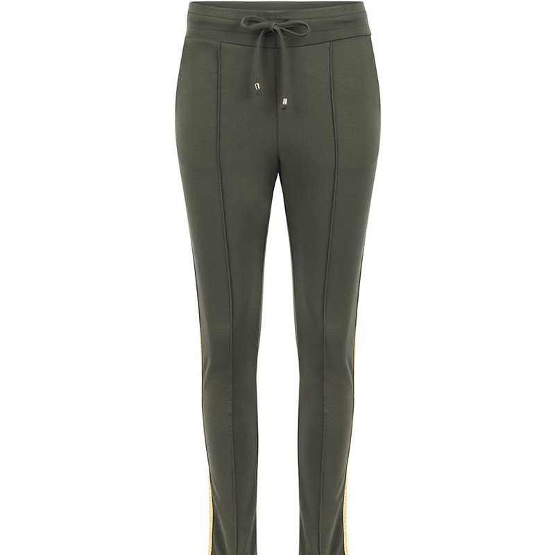 Madison Maison Army Green With Gold Stripe Sweatpants