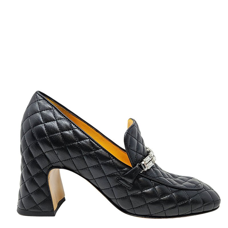 Shop Madison Maison Black Leather Quilted Loafer