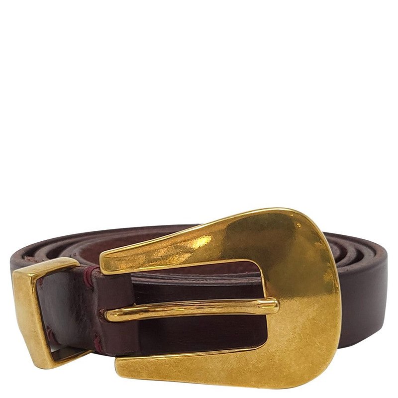 Madison Maison Burgundy Leather Belt In Red
