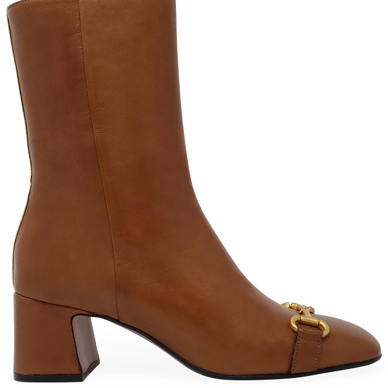 Shop Madison Maison Cognac Leather Back Stripe Boot In Brown
