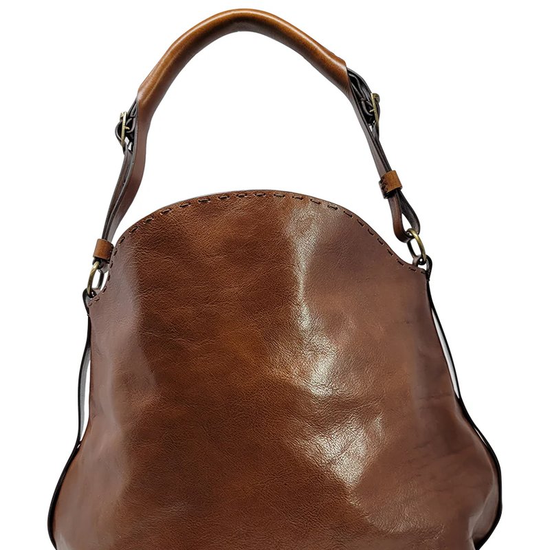 Madison Maison Cognac Leather Star Crossbody-shoulder Bag In Brown