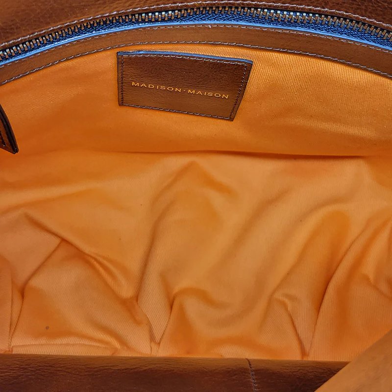 Shop Madison Maison Cognac Leather Star Crossbody-shoulder Bag In Brown