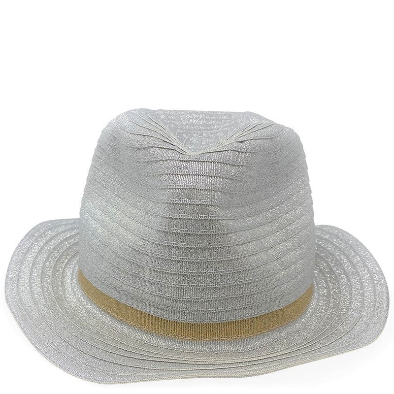Madison Maison Fedora Silver With Gold Band In Grey