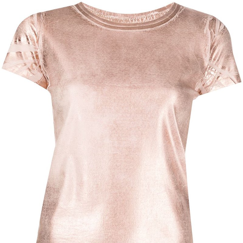 Madison Maison Metallic Coated Cotton T-shirt In Pink