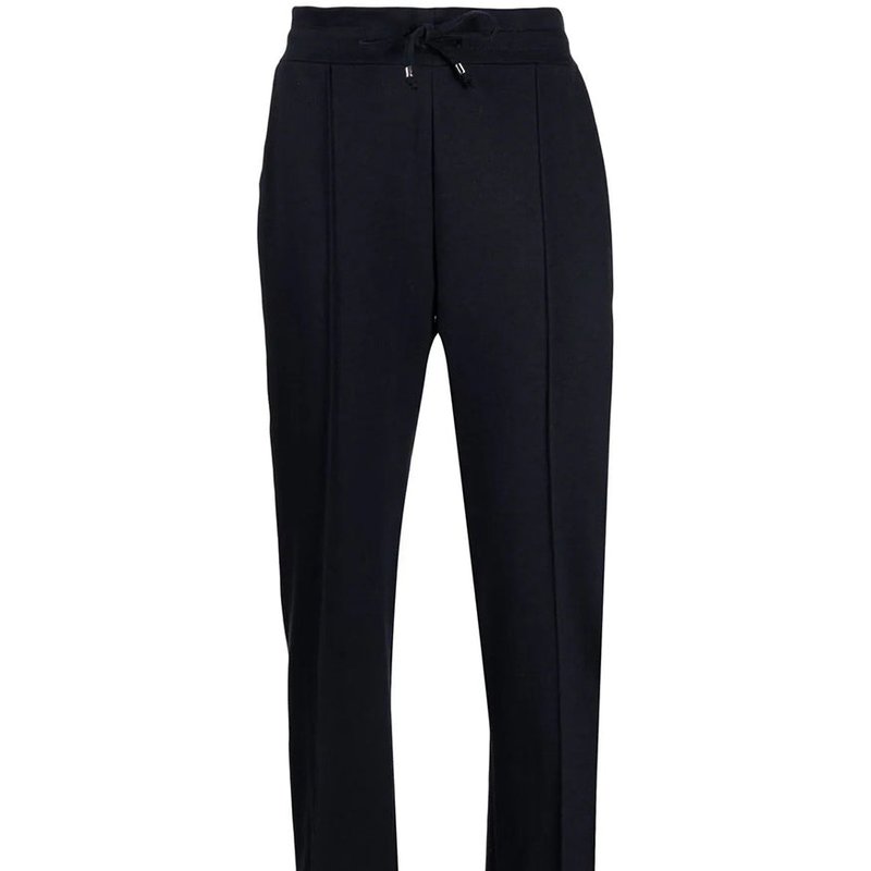 Madison Maison Navy Cotton Sweatpants With Laminated Band In Blue