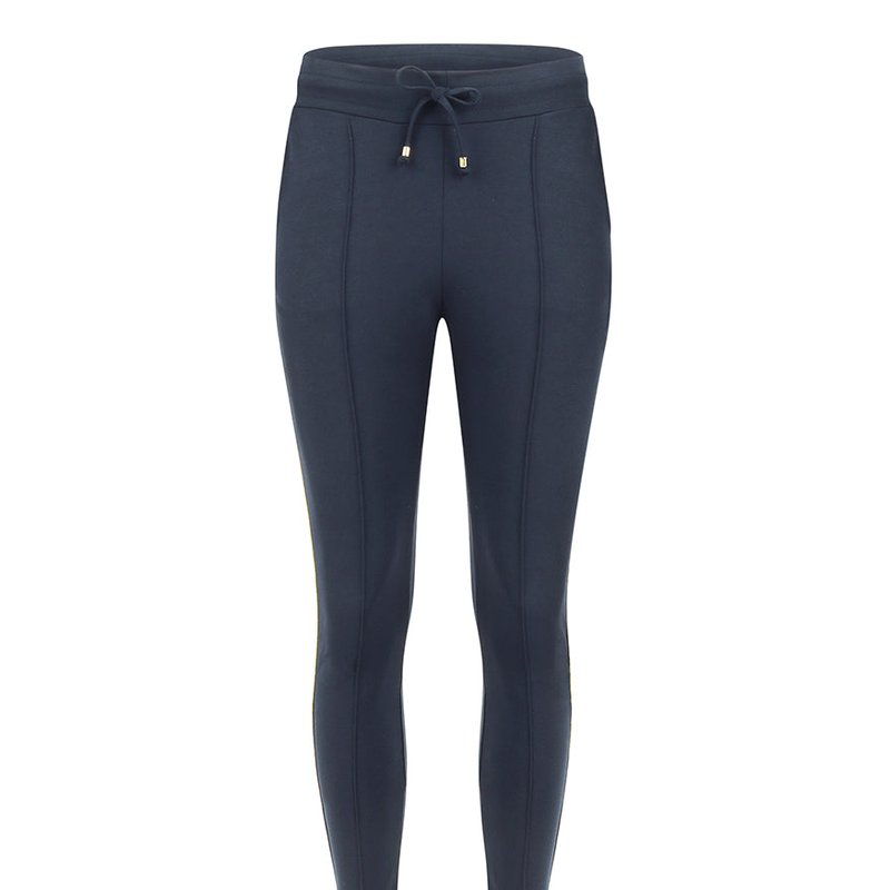 Madison Maison Navy With Gold Stripe Sweatpants In Blue