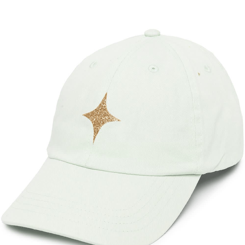 Shop Madison Maison Pastel Green Baseball Cap With Glitter Star