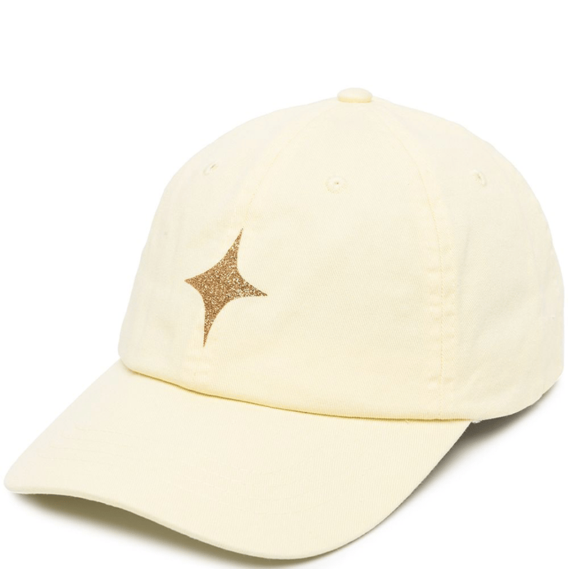 Madison Maison Pastel Yellow Baseball Cap With Glitter Star