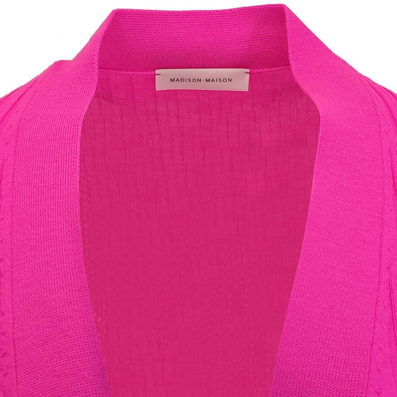 Shop Madison Maison Pink Wool Ribbed Cardigan Dress