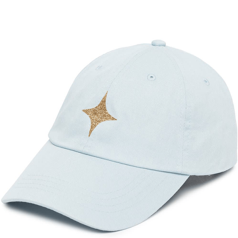 Shop Madison Maison Sky Blue Baseball Cap With Glitter Star