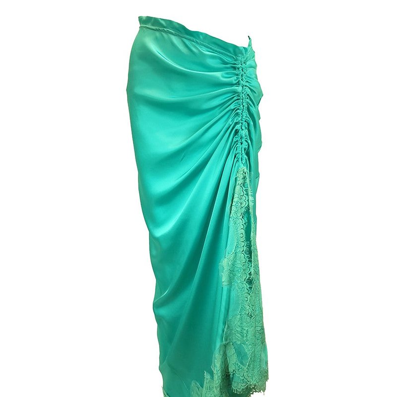 Madison Maison Turquoise Skirt With Drawstring In Blue