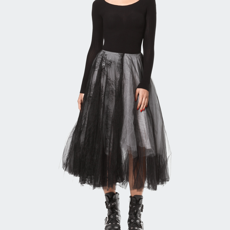 Shop Madonna & Co Lace & Tulle Statement Skirt In Black