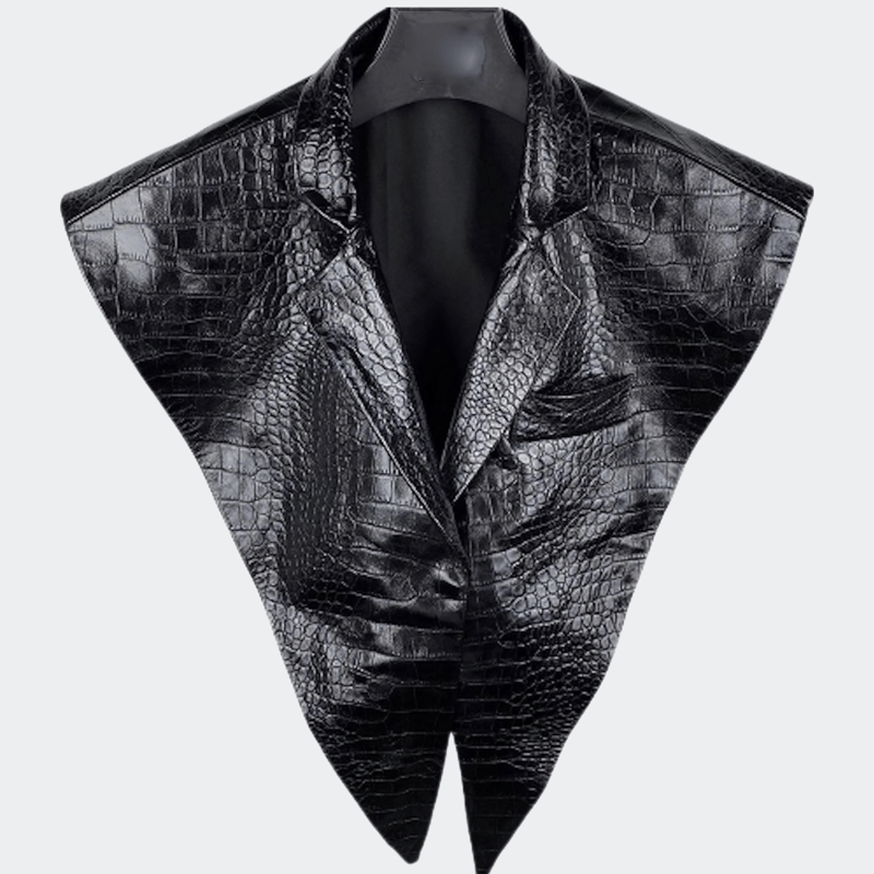 Madonna & Co Leather Vest In Black