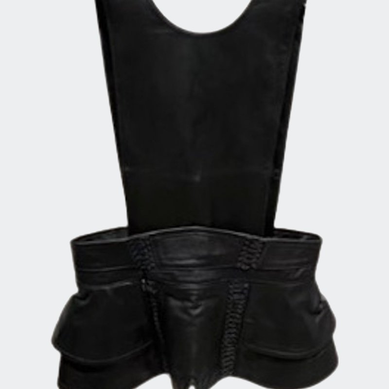 Madonna & Co Luxe Leather Vest-belt In Black