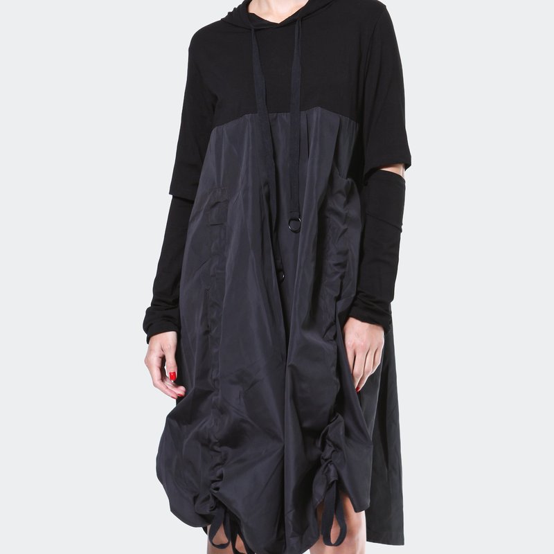 Madonna & Co Mixed Media Dress In Black