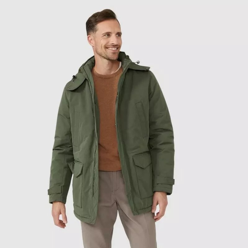 Maine Mens Parka Jacket In Green