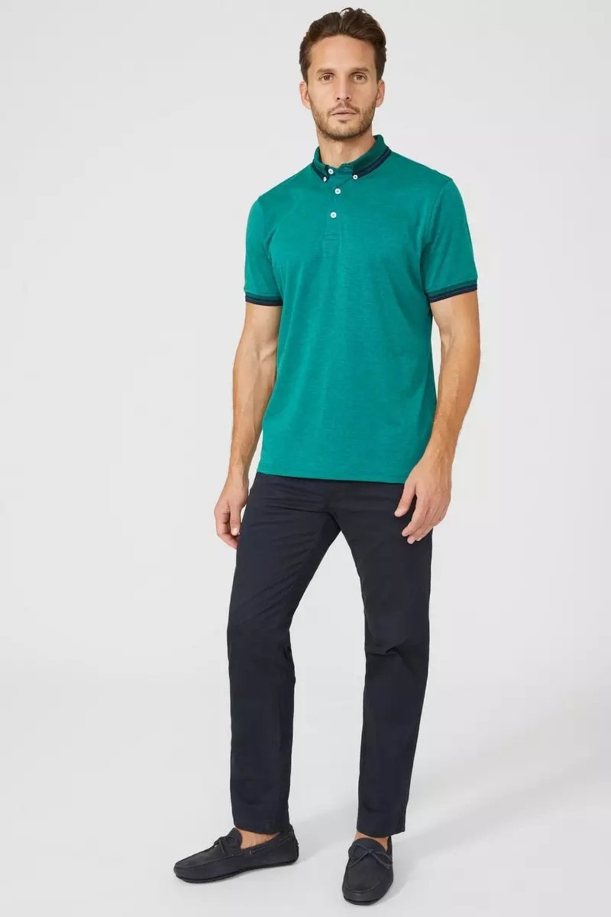 Mens Embroidered Polo Shirt XXL / Jade