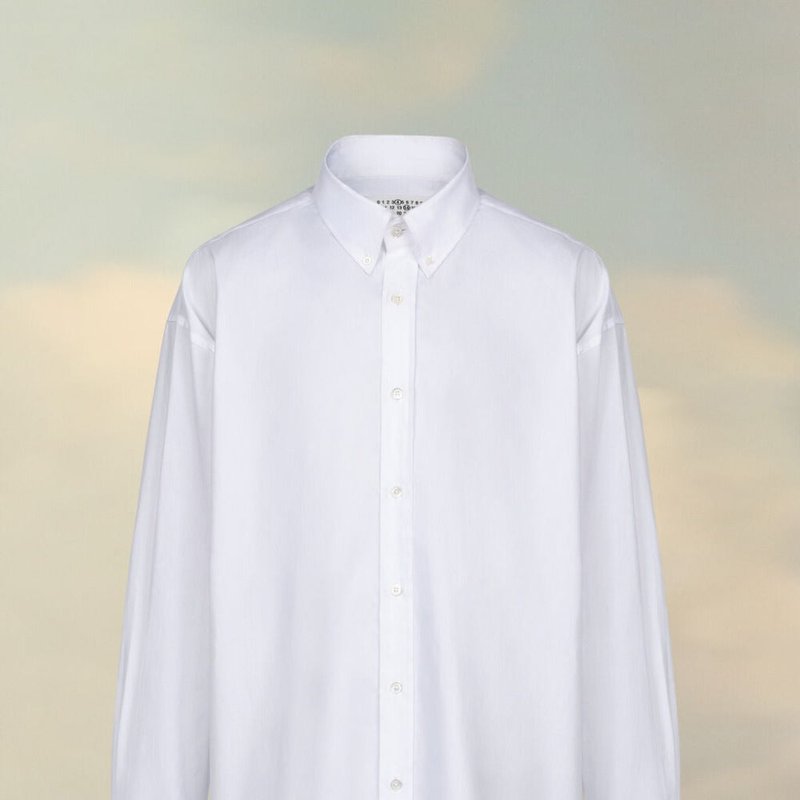 Maison Margiela Organic Cotton Oxford Shirt In White
