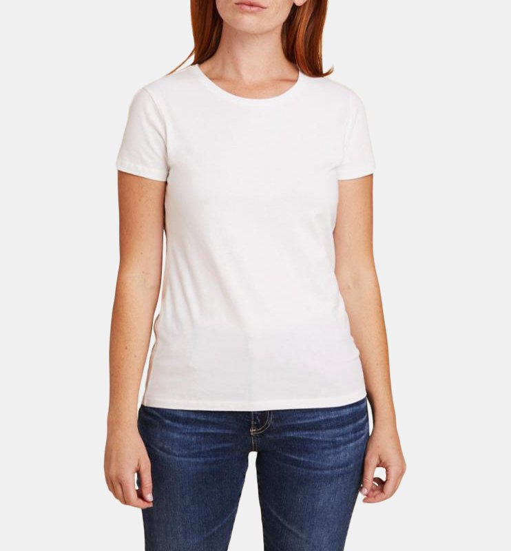 Majestic Deluxe Cotton Short Sleeve Crew Neck T-shirt In Blanc
