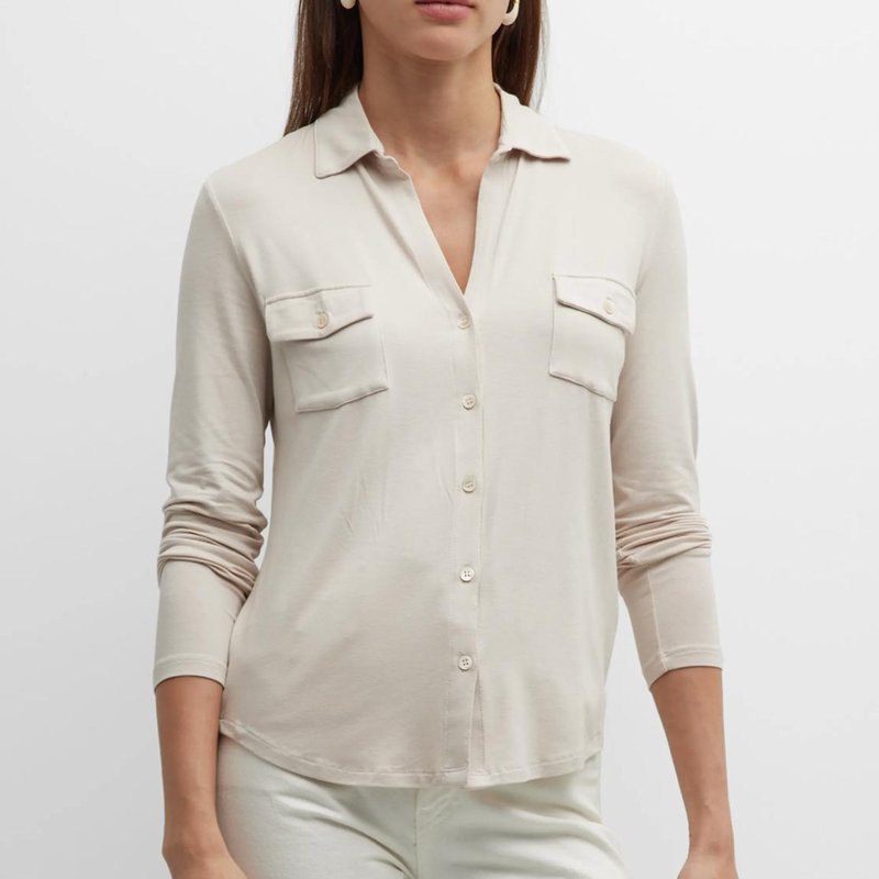 Shop Majestic Soft Touch Pocket Shirt In White