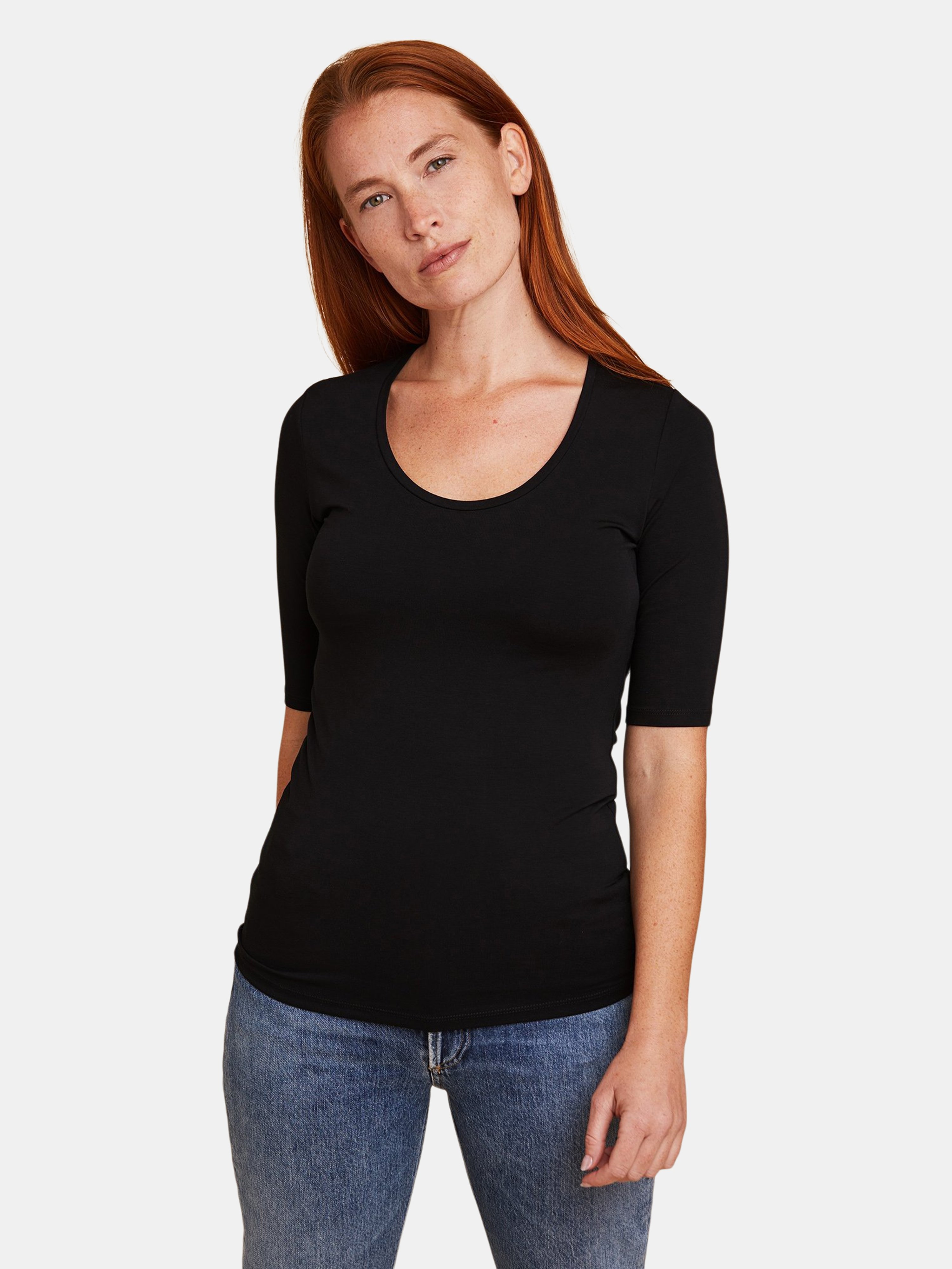 MAJESTIC MAJESTIC SOFT TOUCH ELBOW SLEEVE SCOOP NECK