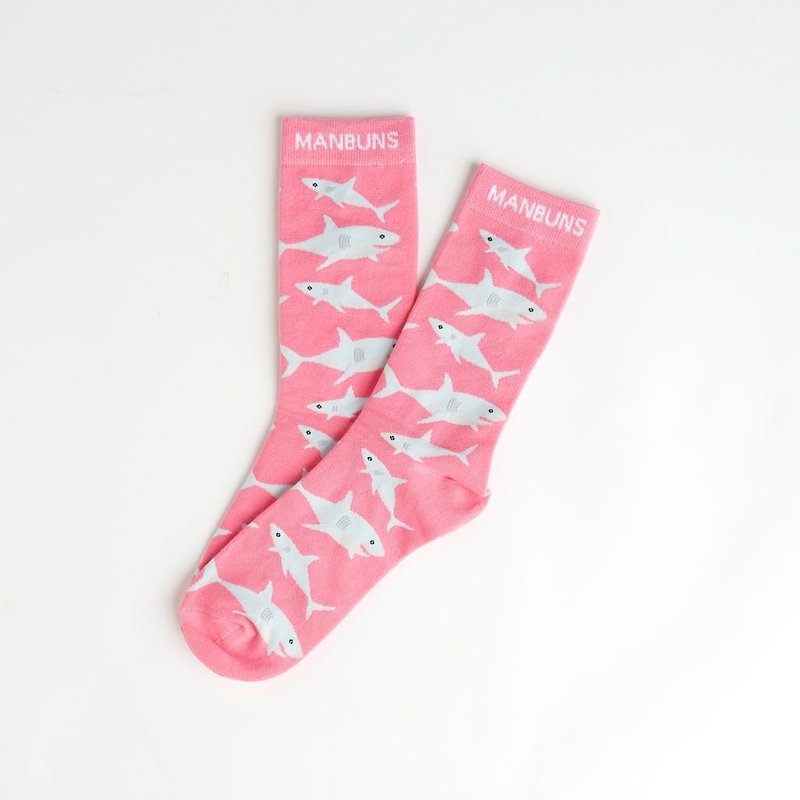Manbuns Baby Shark Unisex Crew Socks In Pink