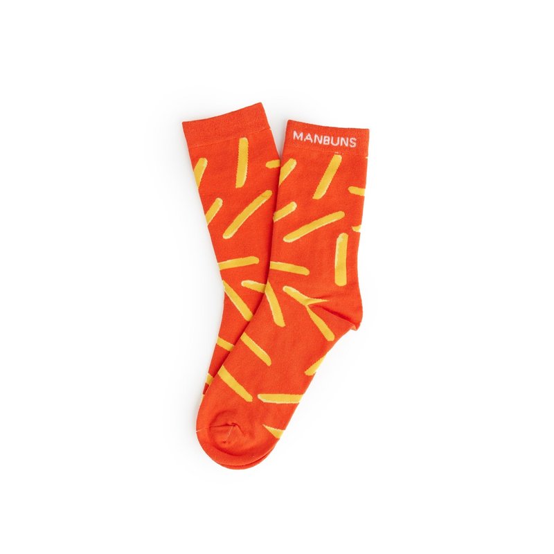 Manbuns French Fries Unisex Crew Socks In Red