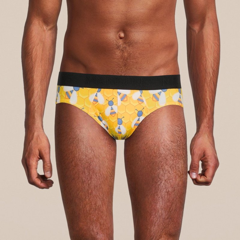 Manbuns Men's Bee Brief Underwear In Yellow