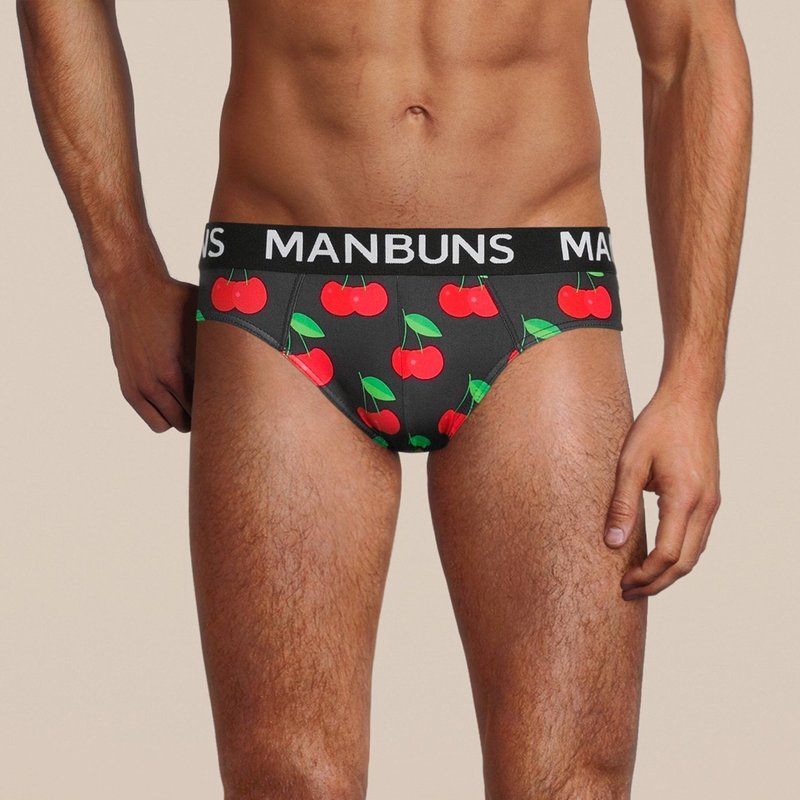 Manbuns Men's Cherry Brief Underwear In Red