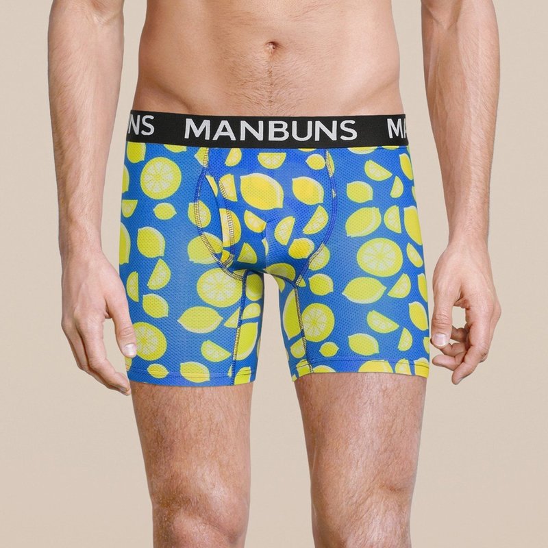 Manbuns Men's Lemon Boxer Brief Underwear In Yellow