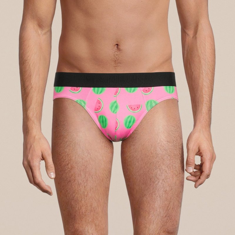 Manbuns Men's Watermelon Brief Underwear In Pink
