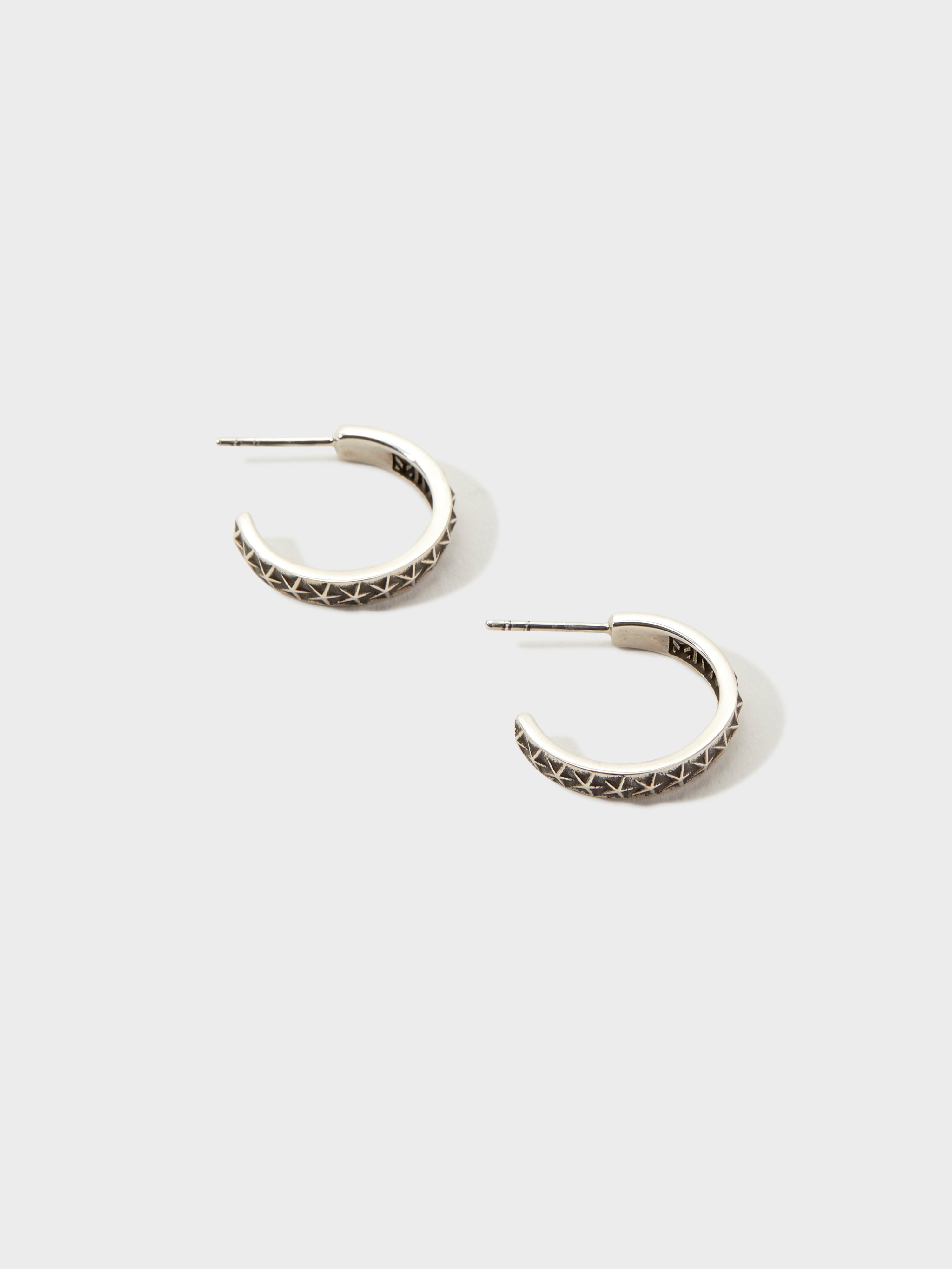 Maple Hoop Star Earrings In Silver 925