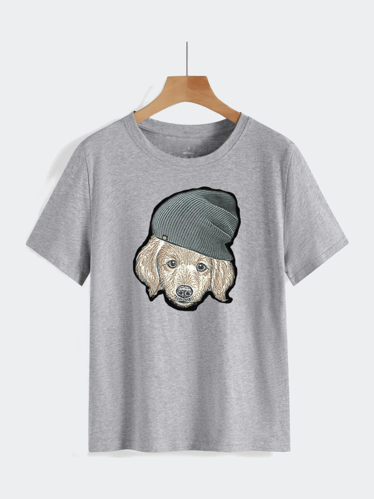 Puppy In A Toque T-Shirt unisex (Eco friendly & Affordable) - Grey