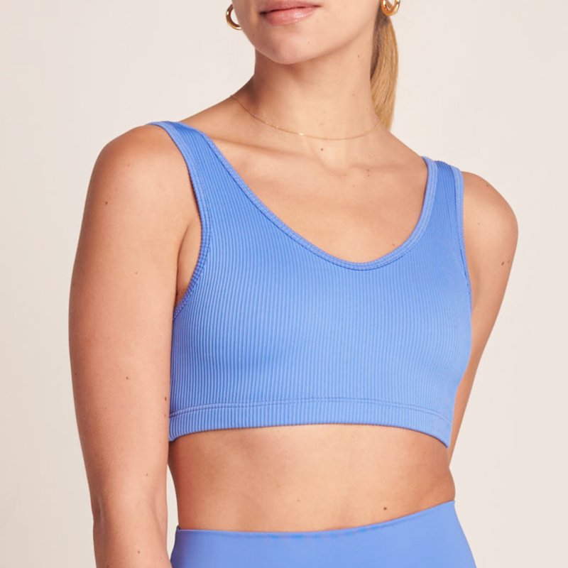 Maqui Ribbed Workout Crop Mini In Blue