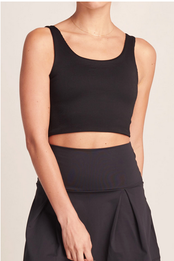 Maqui Ribbed Workout Crop Top In Black