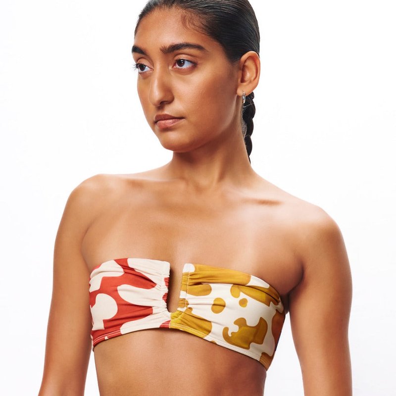 Shop Mara Hoffman Cruz Bikini Top In Yellow