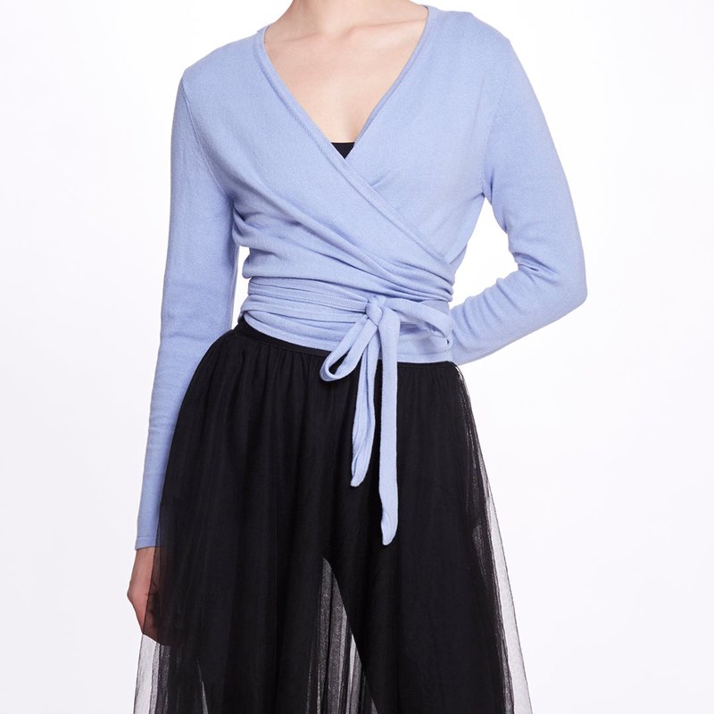 Marchesa Active Anne Wrap Sweater In Blue
