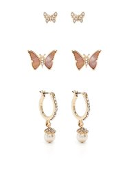 Blush Butterfly Pearl Trio - Gold