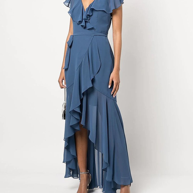 Marchesa Bridesmaids Trento Wrap Gown In Blue