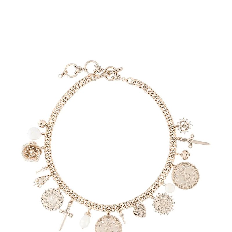 Shop Marchesa Charm Front Necklace In Gold