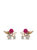 Flower Cluster Button Earrings - Pink