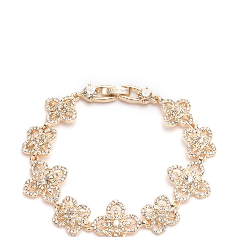 Shop Marchesa Gold Lace Floral Bracelet