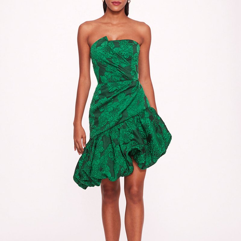 Shop Marchesa Notte Calathea Mini Dress In Green