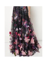 Floral Print Floor Length Gown