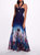 Halter Ombre Floral Gown - Navy - Navy