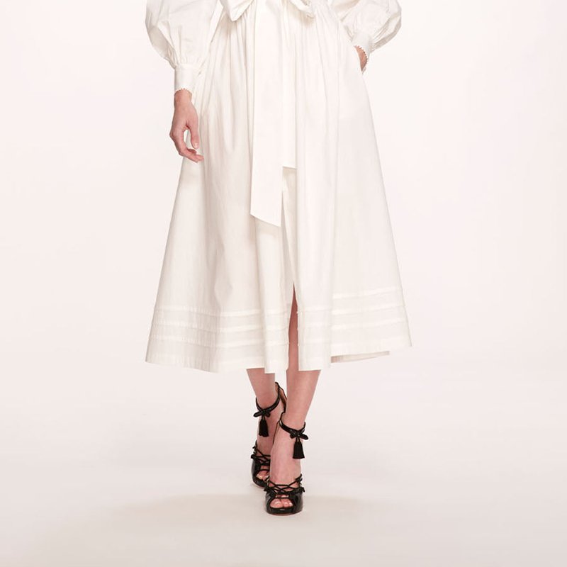 Marchesa Rosa Indigo Midi Dress In White