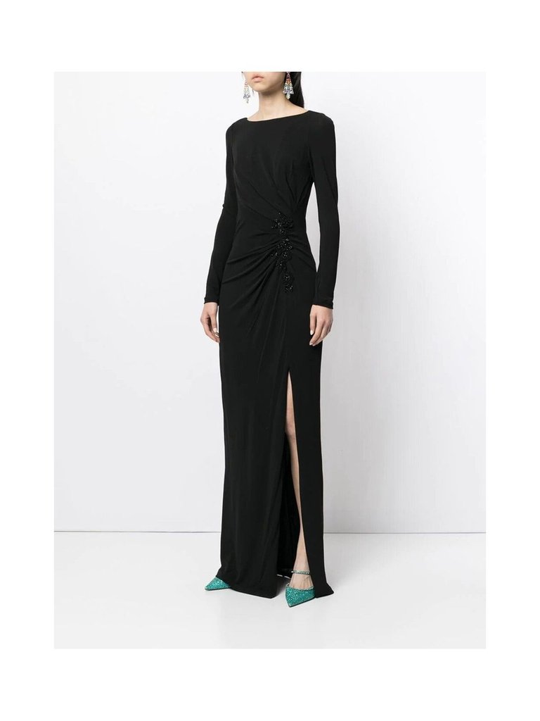 Long Sleeve Crepe Gown